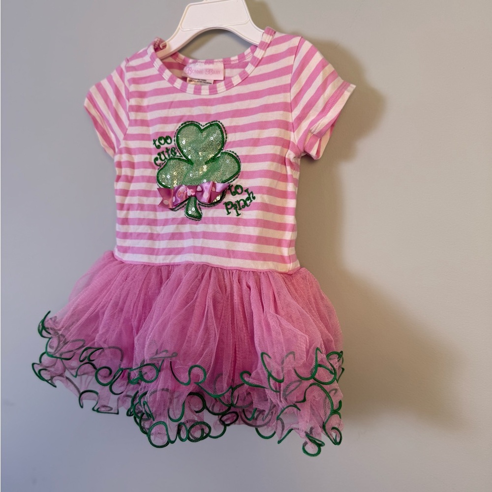 St Patrick’s Day Girl Set Pink Top Green Pants 24 months - Picture 4 of 9